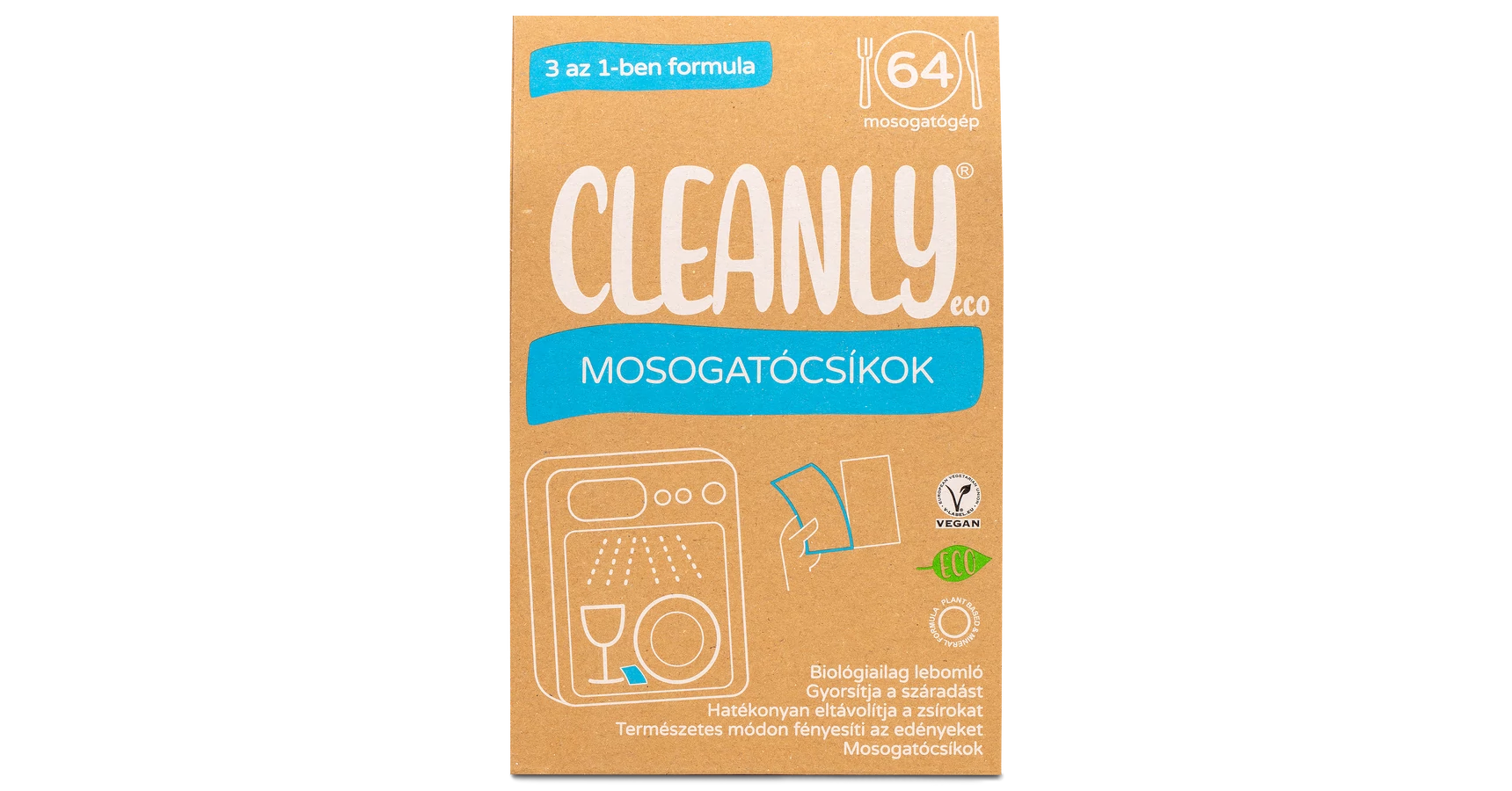 Cleanly Eco Mosogatócsíkok 3 az 1-ben formula 64 db - Cleanly Eco ...