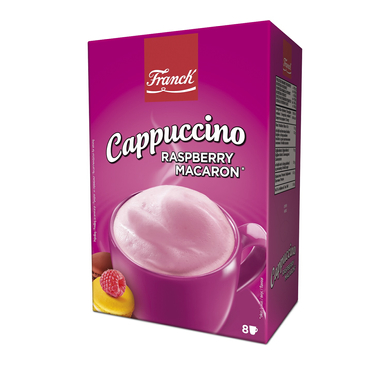 FRANCK Instant Cappuccino por - Málnás macaron ízű 148 g