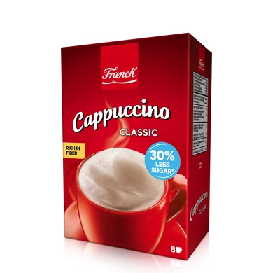 FRANCK Instant Cappuccino por - Classic - Csökkentett cukorral 112 g