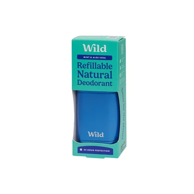 WILD Deo tartó & Stift utántöltő Menta-Aloe Vera illattal - kék színben