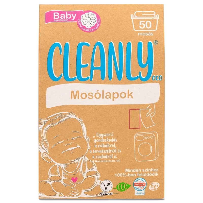 Cleanly Eco Baby mosólapok kamilla illattal 50 db
