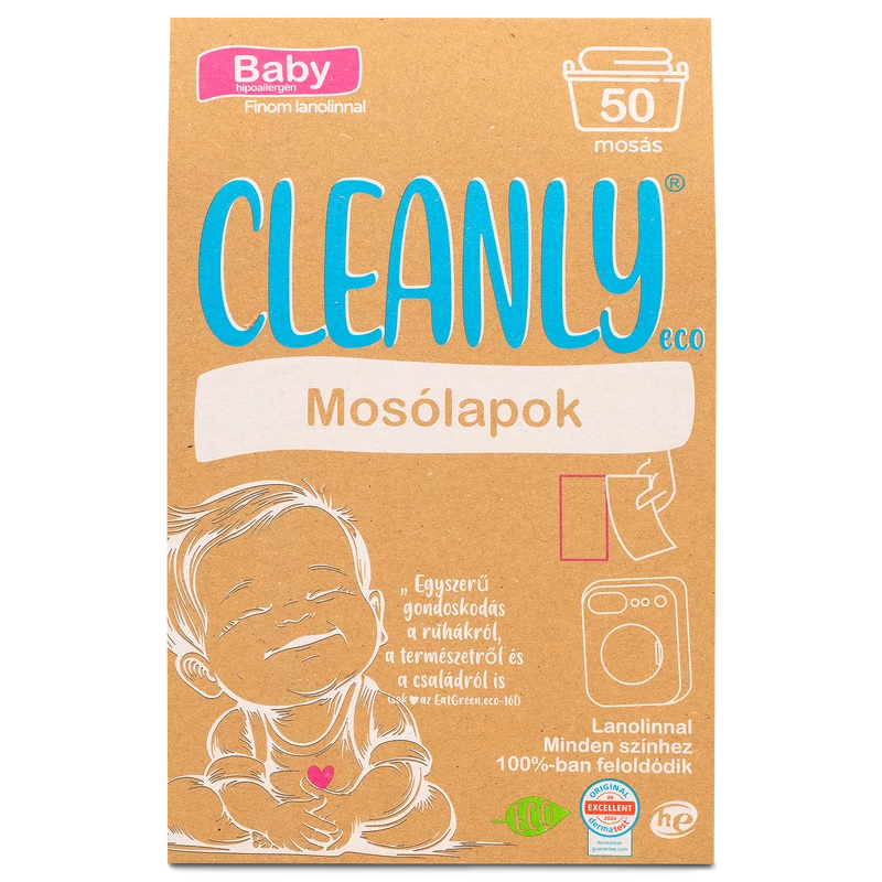 Cleanly Eco Baby mosólapok lanolinnal 50 db