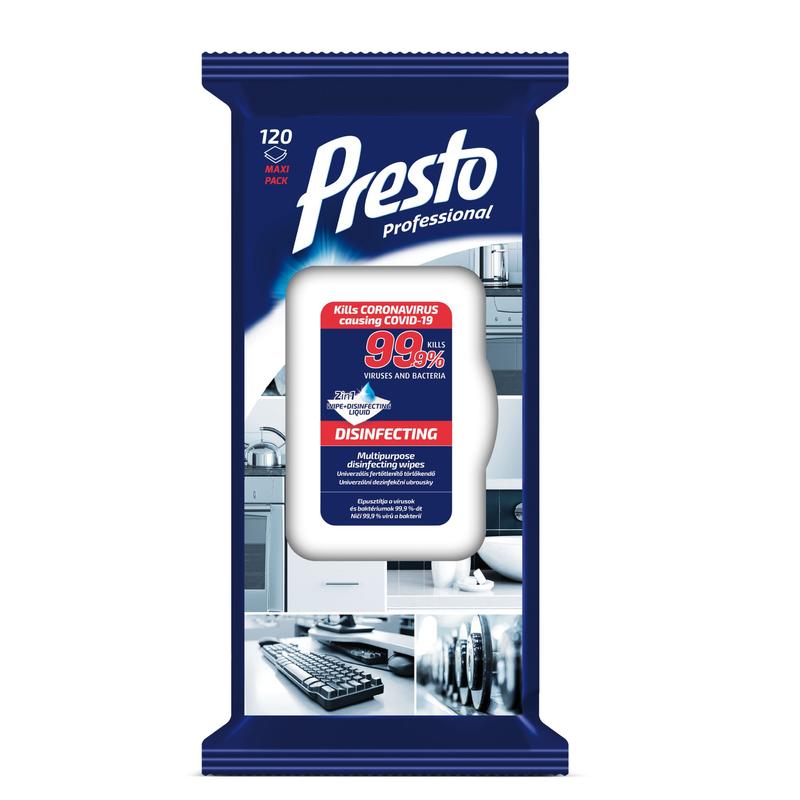 Presto Univerzális Fertőtlenítő törlőkendő 120db