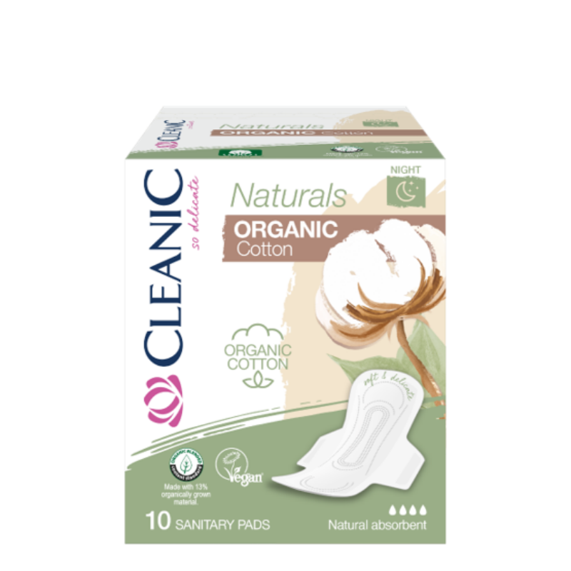 Cleanic Naturals Organic Cotton Night egészségügyi betét 10db