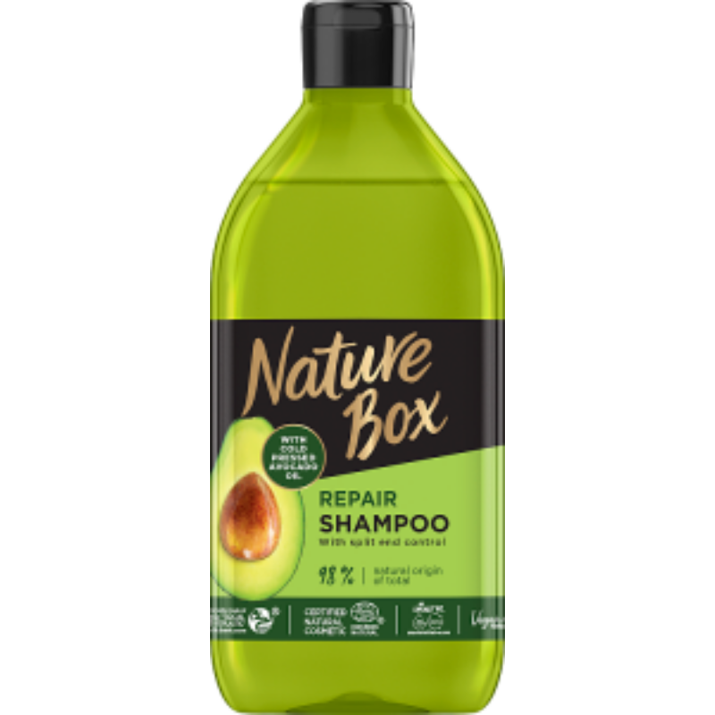 Nature Box sampon Avokádó a regenerált hajért 385 ml