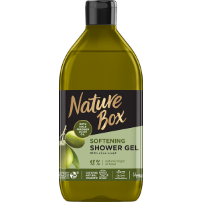 Nature Box tusfürdő Olíva olajjal a sima bőrért 385 ml